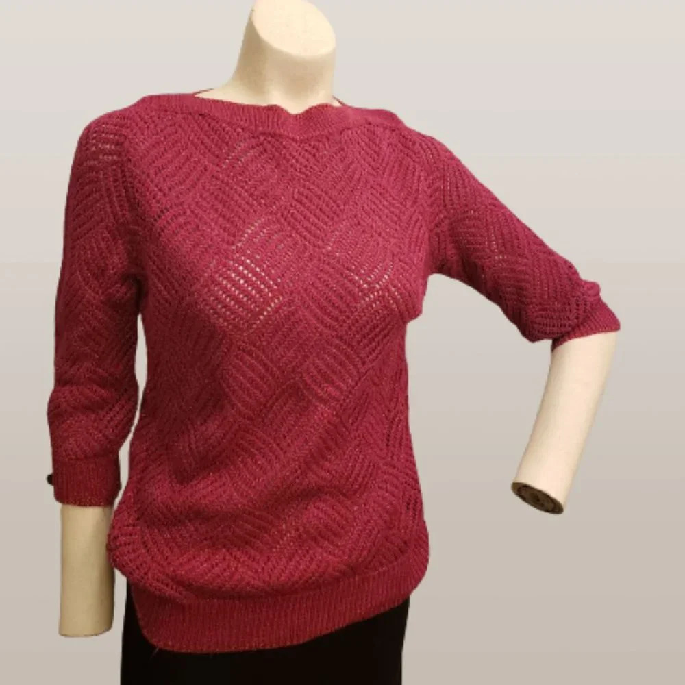 ESPRIT Sparkly Pink Sweater LARGE womens  XSMALL